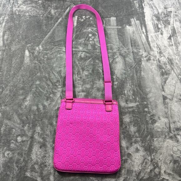 Michael Kors Monogram Embossed Crossbody Women’s Messenger Pink Bag - Picture 4 of 10